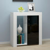 Modern Sideboard Cabinet Cupboard High Gloss 1 2 Doors Storage with LED Light