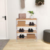 4 Tiers Bamboo Shoe Rack Storage Shelf Display Stand Organiser Unit Cabinet
