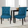 2pc Dining Chairs Velvet Padded Seat Button High Back Kitchen Lounge Restaurant