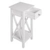 White Telephone Lamp Table Small Console Table With Drawer Shelf Corner Storage
