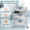 Mobile Rolling Cart 3-Tiers Stainless Steel Lab Medical Rolling Trolley Cart