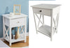 White Bedside Table Cabinet Nightstand Side Drawer & Shelf Storage Bedroom