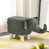 Animal Stool Footstool Footrest Elephant Ottoman Shoe Bench with Sponge Wood Leg