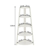 5 Tier Ladder Corner Shelf Storage Display Unit Wooden Stand Rack Home White UK