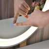 Modern Dressing Table 2 Drawers Makeup Desk Dresser LED Lighted Mirror Stool Set