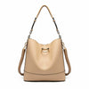 2 pcs Set Bucket style Handbag Ladies Faux Leather Large Shoulder Tote Bag
