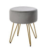 Velvet Padded Round Pouffe Stool Dressing Table Chair Hairpin Legs Footstool