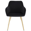 1x Kitchen Dining Chair Living Room Corner Chair with Velvet Steel Legs