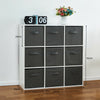 9 Cube Wooden Bookcase Shelving Unit Display Storage with Foldable Canvas Basket