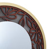 LED Lighted Metal Framed Glass Mirror Wood Carving Wall Hanging Dressing Make-Up