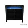 UK 2 Doors Cabinet Sideboard Cupboard High Gloss Fronts Storage RGB LED