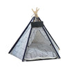 Grey Rhombus Folding Pet Teepee Durable Fold Dog Tent House Furniture Cats Bed S