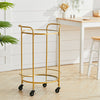 Industrial Drinks Trolley Glass & Metal Cart Vintage Serving Shelf Kitchen Table