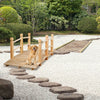 Wooden Garden Bridge Fir Wood Bridge Outdoor Pond Walkway Lawn Déco with Railing