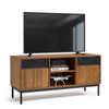 Mondeer Retro TV Stand Cabinet TV Unit with 2 Hollow Metal Door Panel for 50" TV