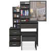 Dressing Table With Drawers Mirror Stool Set Makeup Desk Vanity Table Bedroom