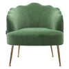 Velvet Fabric Scallop Back Chair Lounge Occasional Accent Sofa Armchair 5 Styles