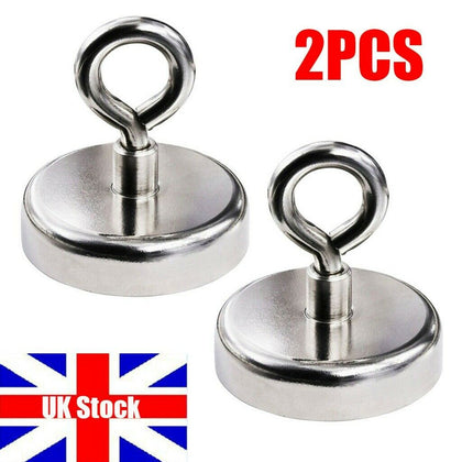 2Pack Heavy Duty Clamping Magnet Hook and Eyebolt Neodymium Strong Magnet Hooks