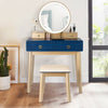 Modern Makeup Table Set Vanity Dressing Table W/ Stool LED Mirror & 4 Drawers