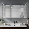 LED Bathroom Mirror Cabinet With Bluetooth Speaker Shaver Socket Dimmable Lights