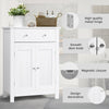 Bathroom Floor Cabinet Wooden Storage Cupboard W/ Drawer & Adjustable Shelf