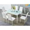 Black/White/Grey Dining Table and 4 / 6 Padded Chairs Set Home Kitchen Furniture