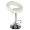 2 Bar Stools White Eclipse Swivel PU Leather Chrome Kitchen Chair Gas Lift