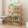 4/5-Tier Bamboo Ladder Shoe Shelf Plant Stand Holder Indoor Outdoor DIY Display