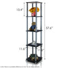 Furinno Turn-N-Tube 5-Tier Corner Square Rack Display Shelf, Black/Grey