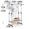 Extendable Clothes Rail Bar Heavy Duty Steel Collapsible Clothes Rack on Wheels