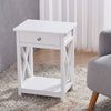 Sofa Side End Table Bedside Table Nightstand Cabinet with Storage Drawer Shelf