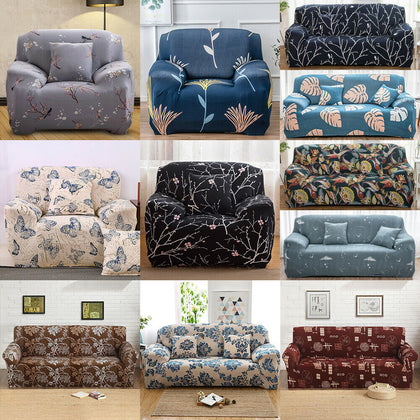1/2/3 Seater Elastic Floral Sofa Covers Slipcover Settee Stretch Couch Protector