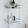2 Tier Bathroom Corner Shower Shelf Rack Caddy Organiser Basket Shampoo Holder