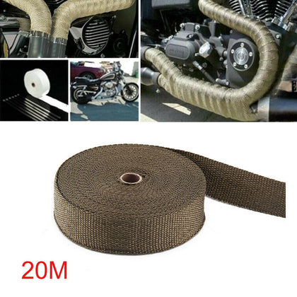 20M TITANIUM EXHAUST HEAT WRAP EXHAUST MANIFOLD GOLD HIGH TEMP INSULATING TAPE
