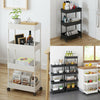 Narrow Slim Kitchen Storage Trolley Fruit Vegetable Gap Rack Basket Shelf Cart