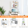 Corner Computer Desk w/ Hutch Space-saving Study Workstation Top Shelf Storage
