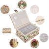 Home Fabric Craft Home Sewing Accessories Basket Box With Handle Floral Print