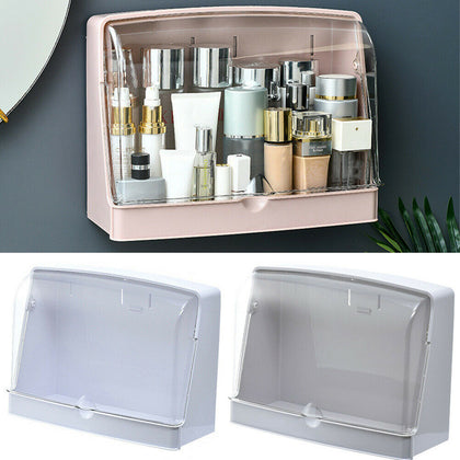 Wall Mount Skin Care Makeup Storage Box Bathroom Waterproof Organizer Punch-Free