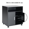 Printer Stand Moveable Filing Cabinet with Storage Shelves Wheels Wood Side Desk