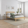 DUNKELD SOLID WOODEN OAK BED FRAME LOW FOOTBOARD SHAKER STYLE - DOUBLE/KING SIZE