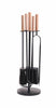 Black Copper Companion Set Fire Fireplace Poker Brush Shovel Tool Tongs Mantel