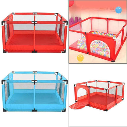 4 Sides Baby Playpen by house & Round Zipper Door Play Pen for Toddlers