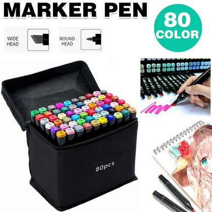 80 Colours Dual Tip Twin Marker Pens Set Artist Sketch For Markers Art Drawing