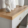 Grey Oak Console Table 2 Drawer Telephone Table Metal Handles Hallay Storage