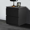 White / Black Bedside Table Matte Storage Cabinet Nightstand 2 Drawers Bedroom