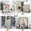 Heavy Duty Double Clothes Rail Hanging Rack Garment Display Stand Storage Shelf