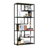 Wood Bookshelf Industrial Style Stand 6-Tier Living Room Display Rack Organiser