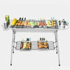Fold Barbecue Charcoal Grill Stainless Steel BBQ Patio Outdoor Camping Silver UK
