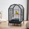 Portable Metal Bird Cage Parrot Finch Canary Travel Carrier with Perch Feeder