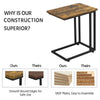 End Table Industrial Sofa Table Side Table for Coffee Laptop Table Rustic Brown